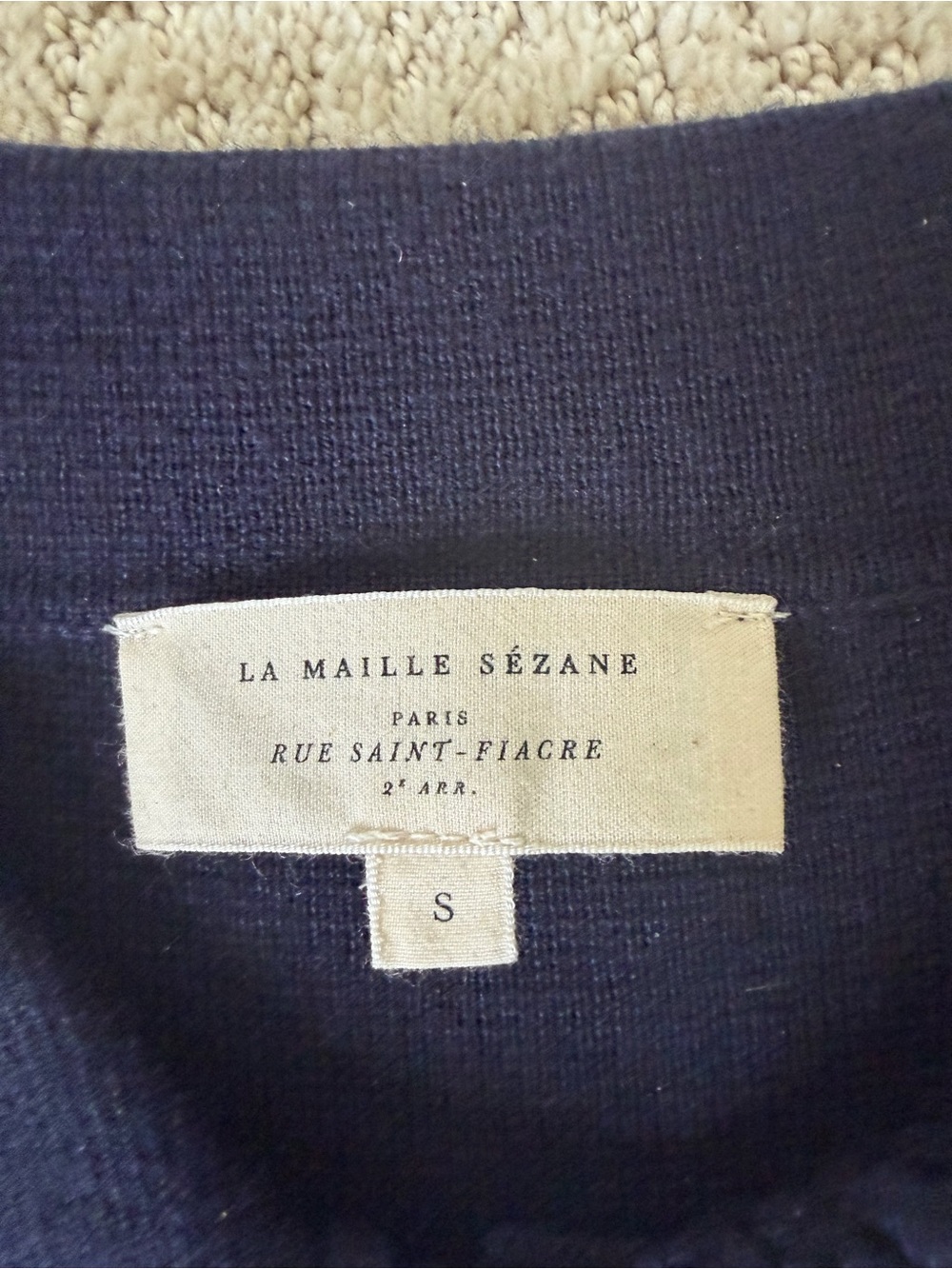 Sezane Navy Betty Cardigan - Picture 6 of 7